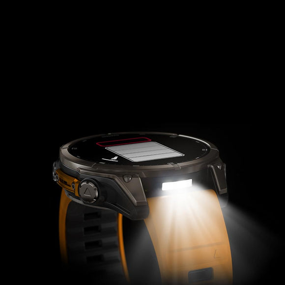 Garmin fenix 8 AMOLED Sapphire 47mm Watch Watch Color: Titanium Wristband: Orange/ Graphite - Silicone