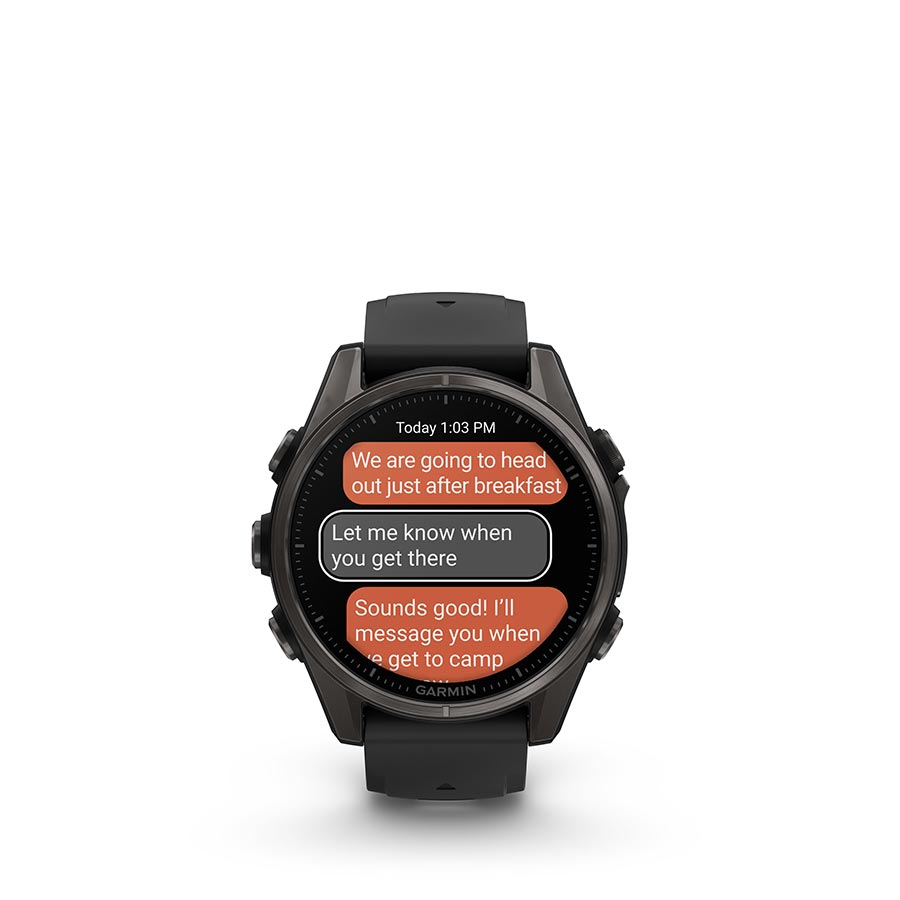 Garmin fenix 8 Smartwatch - 43mm AMOLED Sapphire Carbon Gray DLC Titanium BLK/Pebble Gray Silicone