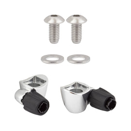 Sunrace SP131 Cable Stop w/Adjuster Std Curved Base Silver