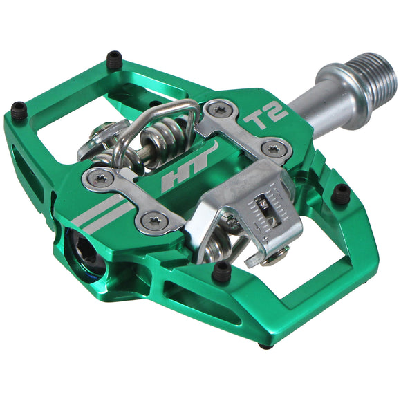 HT Pedals T2 Clipless Platform Pedals CrMo - Green  