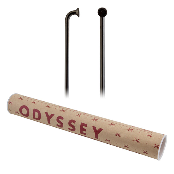 Odyssey HGS Spokes - Stainless Straight 14g 182mm BLK Box of 40 Includes Nipples