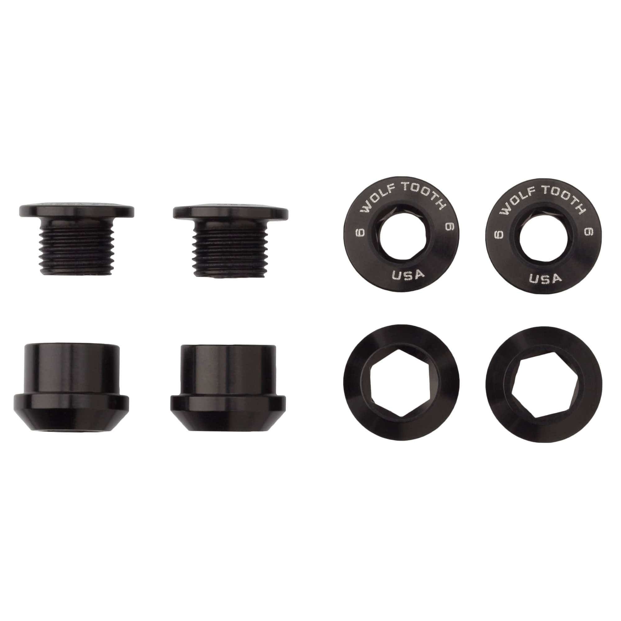Wolf Tooth Set of 4 Chainring Bolts+Nuts for 1X - 0