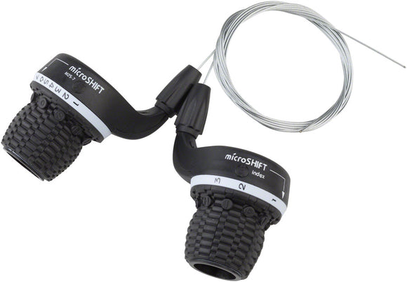 microSHIFT MS25-7 Twist Shifter Set 7-Speed Triple Shimano Compatible