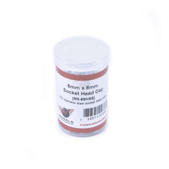 Wheels Manufacturing M5 X 8mm Socket Head Cap Screw Stainless Steel Bottle/50