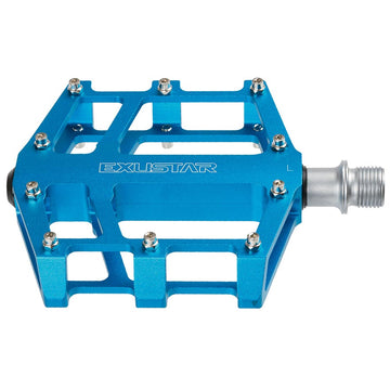 Exustar E-PB525 Platform Pedals Body: Aluminum Spindle: Cr-Mo 9/16'' Blue
