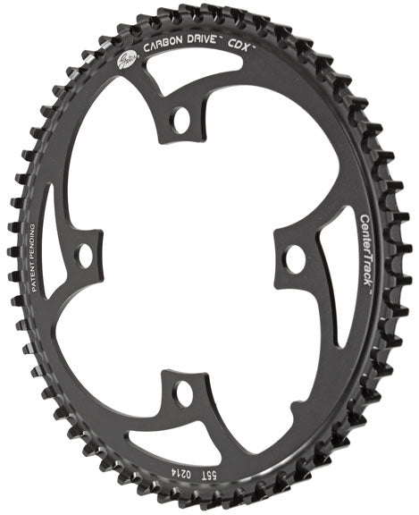 Gates Carbon Drive CDX CenterTrack Front Belt Drive Ring - 55t 4-Bolt 104mm BCD BLK