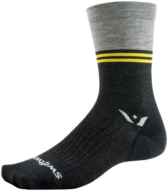 Swiftwick Pursuit Seven Ultralight Socks - 7" Block Stripe Heather XL