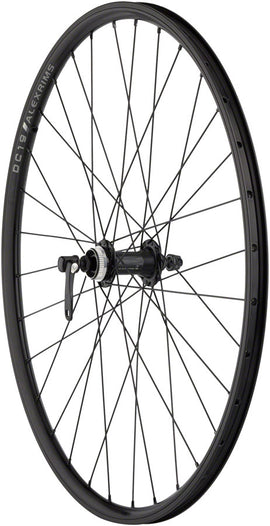 Quality Wheels Value Double Wall Series Rim+Disc Front Wheel - 26" QR x 100mm Center-Lock /Rim Brake BLK Clincher 32H