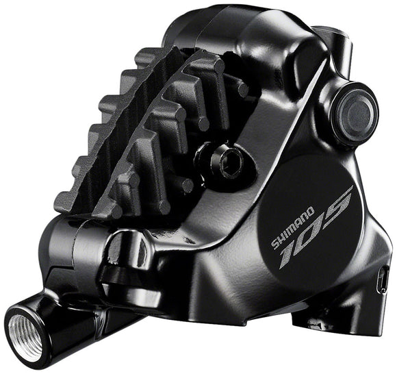Shimano 105 BR-R7170 Road Hydraulic Disc Brake Caliper - Rear Front Front use requires adapter-Sold separately Flat Mount Resin Pad