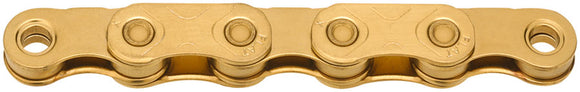 KMC X-Flat Waxed Chain - 12/13-Speed 126 Links Compatible SRAM T-Type AXS Systems Ti Gold