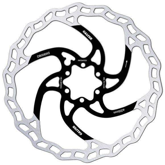 Galfer 200mm Rotor 6-Bolt  2.0mm Black/Silver