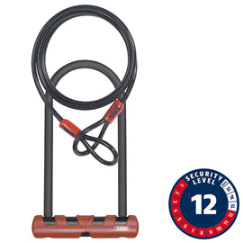 Abus Ultimate ComboPack - 420STD 9" U-lock 10mm/120cm Cable USH Bracket