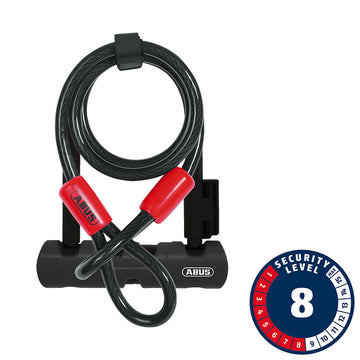 Abus Ultra 410 U-Lock - 3.9 x 5.5" Keyed Black Includes Cobra cable