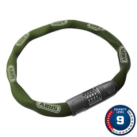 Abus 8808C Chain Lock - Combination 2.8' 8mm Square Green