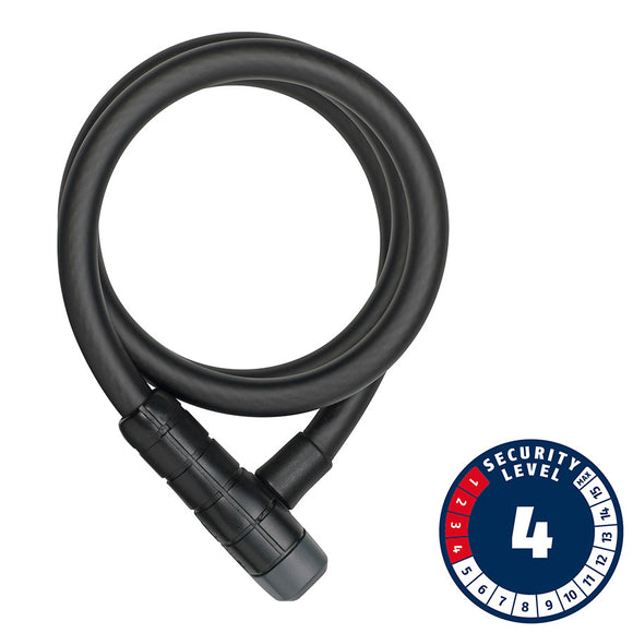 Abus Racer 6412K Cable Lock - Keyed 2.8' 12mm With Bracket Black