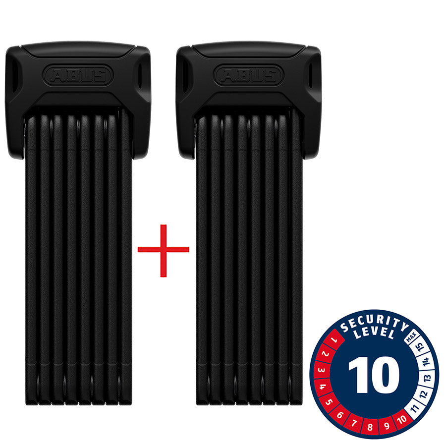 Abus Bordo XPlus 6000K Twinset Folding Lock Key 120cm 3.9 5mm Black