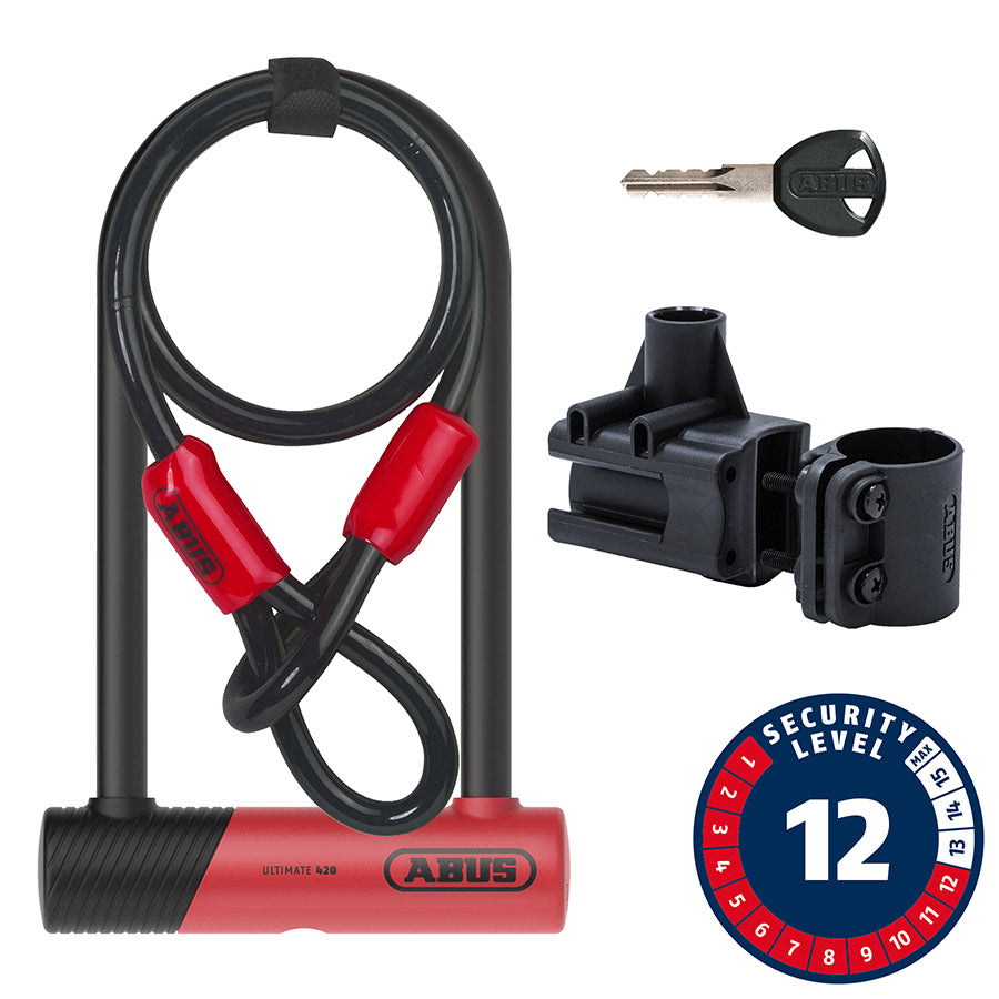 Abus Ultimate 420K + Cobra U-Lock Key 150x230mm 5.9x9 Thickness in mm: 14mm Red
