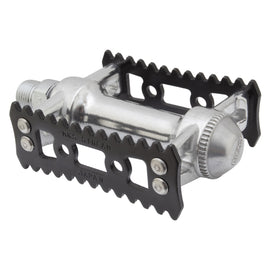MKS Sylvan Stream Pedals - Platform Aluminum 9/16" Silver/Black