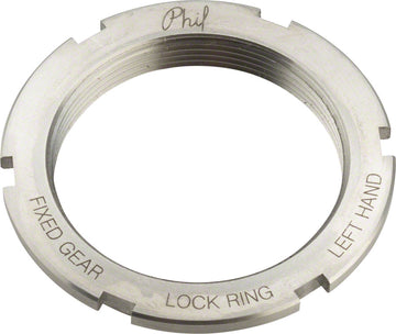 Phil Wood Stainless Steel Track Lockring 1.32" x 24 tpi Left-Hand Thread