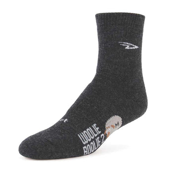 DeFeet Woolie Boolie 4" D-Logo Socks 7-9 Charcoal