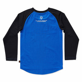 Kids Ride Shotgun Windproof Kids MTB Jersey Dino YXS Black & Blue