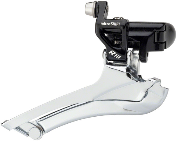 microSHIFT R10 Front Derailleur - 10-Speed Double 56t Max Band Clamp Shimano Compatible BLK