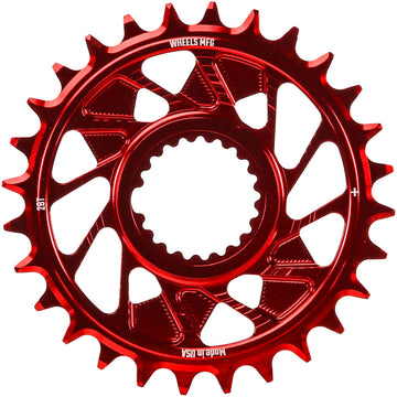 Wheels Manufacturing Direct Mount Chainring - 28t Shimano Direct Mount 1.5mm Outboard Offset HG+ Chain Compatible Red