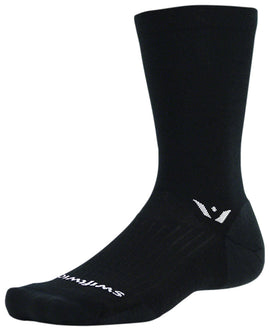 Swiftwick Pursuit Crew Socks - 7" Black Medium