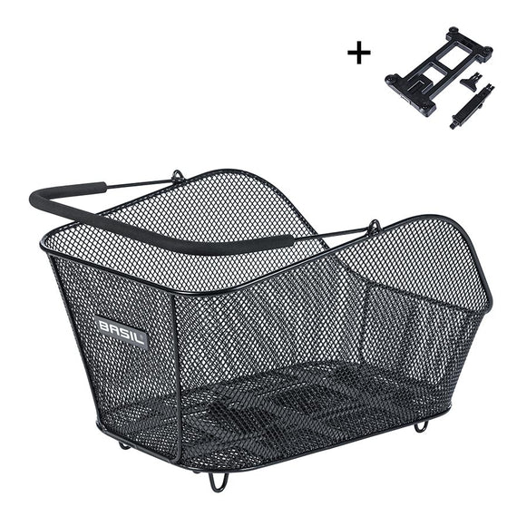 Basil Icon M MIK Rear Basket - Black