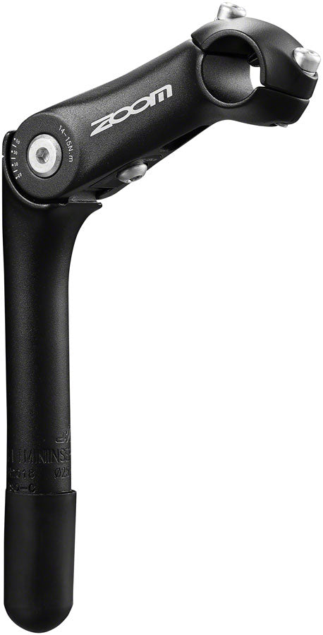 Zoom Quick Comfort Adjustable Stem - 90mm 25.4 Clamp Adjustable 80-150deg 22.2-24tpi Quill Aluminum BLK