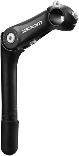 Zoom Quick Comfort Adjustable Stem - 110mm 25.4 Clamp Adjustable 80-150deg 22.2-24tpi Quill Aluminum BLK