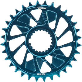 Wheels Manufacturing Direct Mount Chainring - 32t Shimano Direct Mount 1.5mm Outboard Offset HG+ Chain Compatible Teal