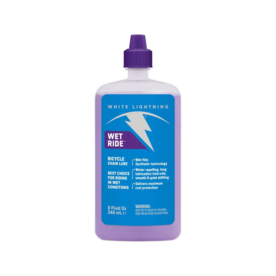 White Lightning Wet Ride Bike Chain Lube - 8oz Drip