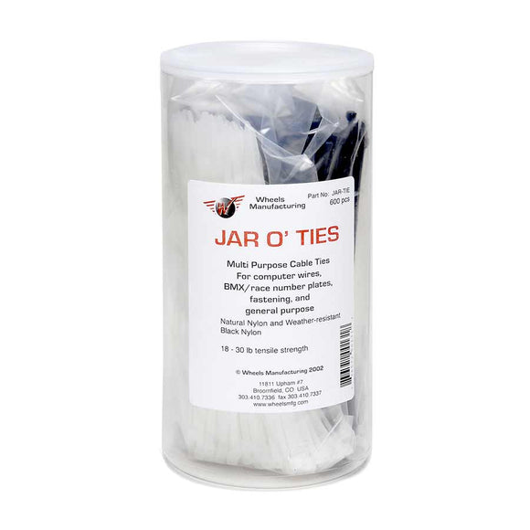 Wheels Manufacturing Zip Ties - Black 200 x 2.5mm 600ct Jar