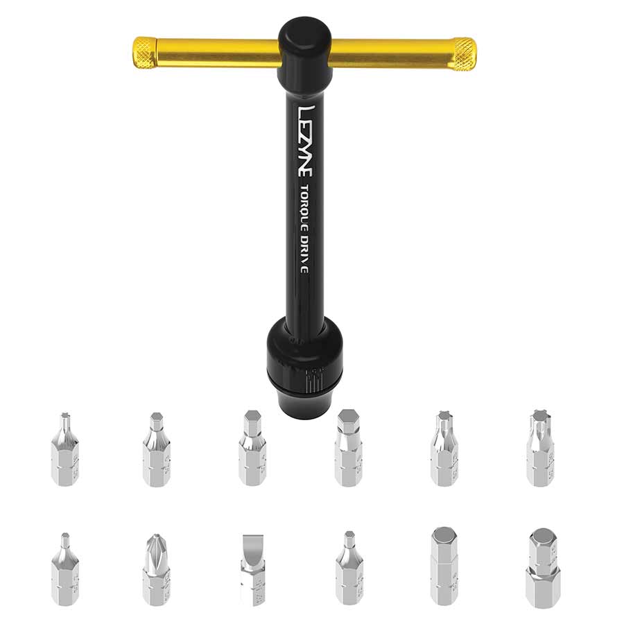 Lezyne Torque Drive  Torque Wrench - 2-9 Nm 2 2.5 3-6mm Hex   T10 T25 T30~ Flat/Phillips With Storage Case BLK