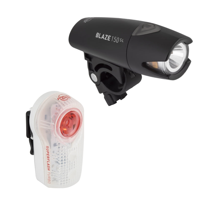 Planet Bike Blaze 150 SL & Superflash Turbo Light Set Black Set