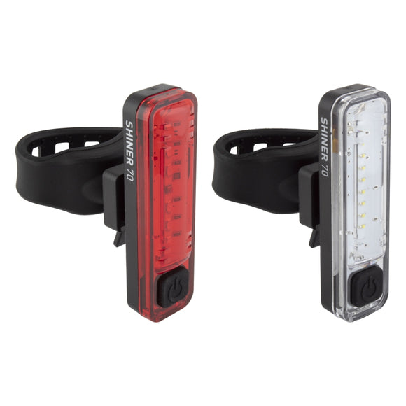 Planet Bike Shiner 70 Headlight/Taillight Set - Black