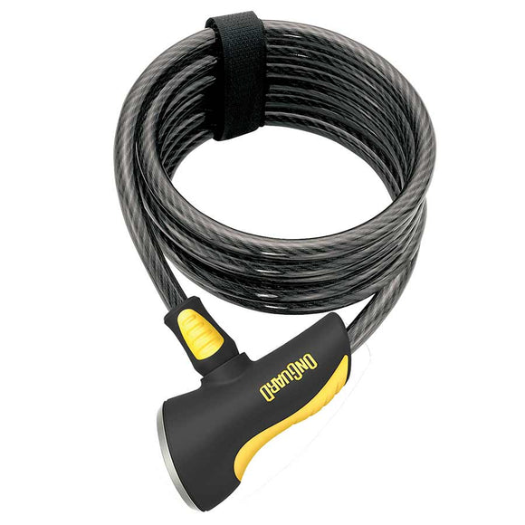 OnGuard Doberman Cable Lock with Key: 6' x 12m Gray/Black/Yellow