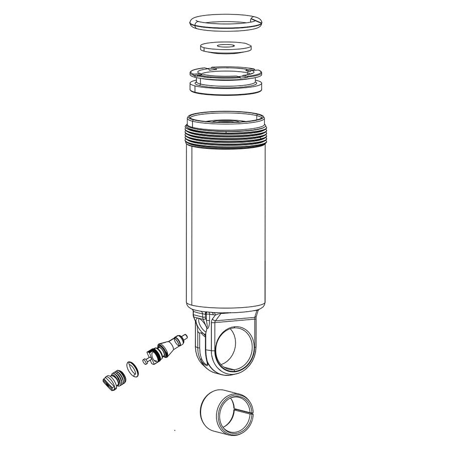 RockShox Damper Body/IFP - Monarch 2014-2017 184x48 - 2014-2016 Trek