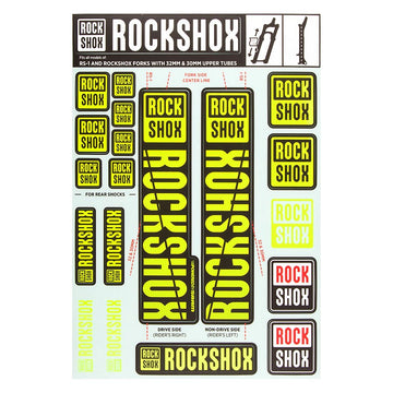 RockShox Fork Decal Kit - 30/32mm/RS1 Yellow