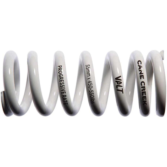 Cane Creek Progressive Rate VALT Lightweight Rear Shock Spring - 65mm x 500-610lbs White