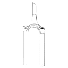 RockShox Crown/Steerer/Uppertube Assembly - Pike DJ Solo Air 26" 40mm Offset Aluminium Taper Steerer 0.5mm Thread Pitch B1 Bla ck