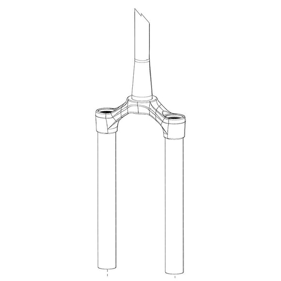 RockShox Crown/Steerer/Uppertube Assembly - Pike DJ Solo Air 26" 40mm Offset Aluminium Taper Steerer 0.5mm Thread Pitch B1 Bla ck