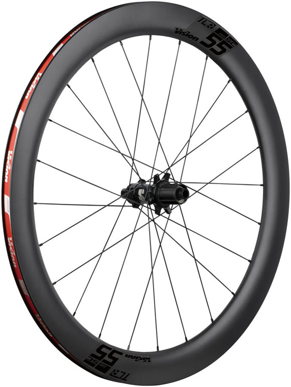 Vision SC55 TL Rear Wheel Tubeless 700c 24H Spoke Count Disc Brake Center Lock Rotor Mount – BLK