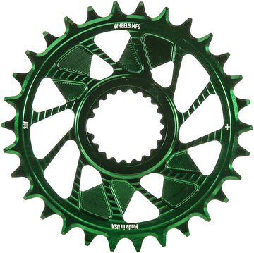 Wheels Manufacturing Direct Mount Chainring - 30t Shimano Direct Mount 1.5mm Inboard Offset HG+ Chain Compatible Green