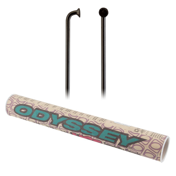 Odyssey HGS Spokes - Stainless Straight 14g 184mm BLK Box of 40 Includes Nipples