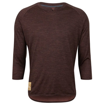 Men's Canyon Merino 3/4 Sleeve Jersey - BLACK/RUSSET HEATHER / XXL