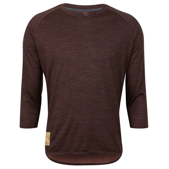 Men's Canyon Merino 3/4 Sleeve Jersey - BLACK/RUSSET HEATHER / XXL
