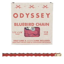 Odyssey Bluebird Chain - Single Speed 1/2" x 1/8" 112 Links Red