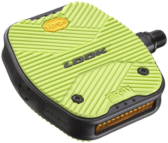 LOOK Geo City Grip Pedals - Platform 9/16" Lime